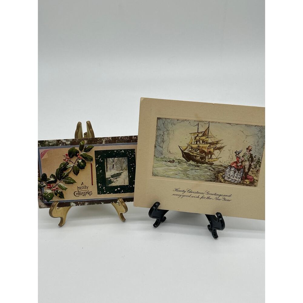 Vintage Antique Postcard Christmas Greeting Card Lot Scenic Holiday Ephemera